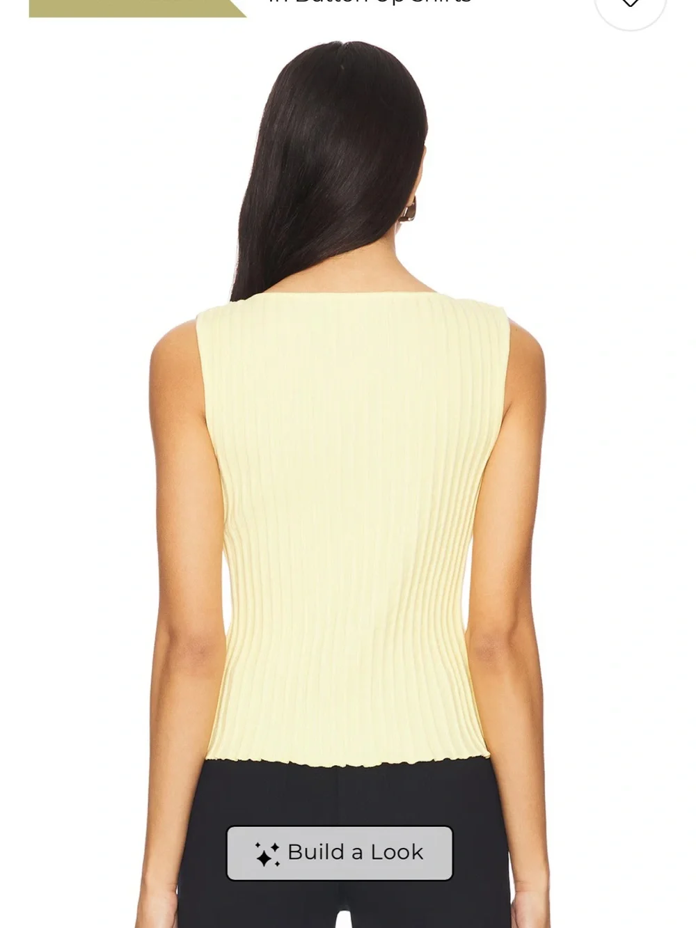 Free People Sleeveless Ribbed Button-Up Top - Pale Yellow